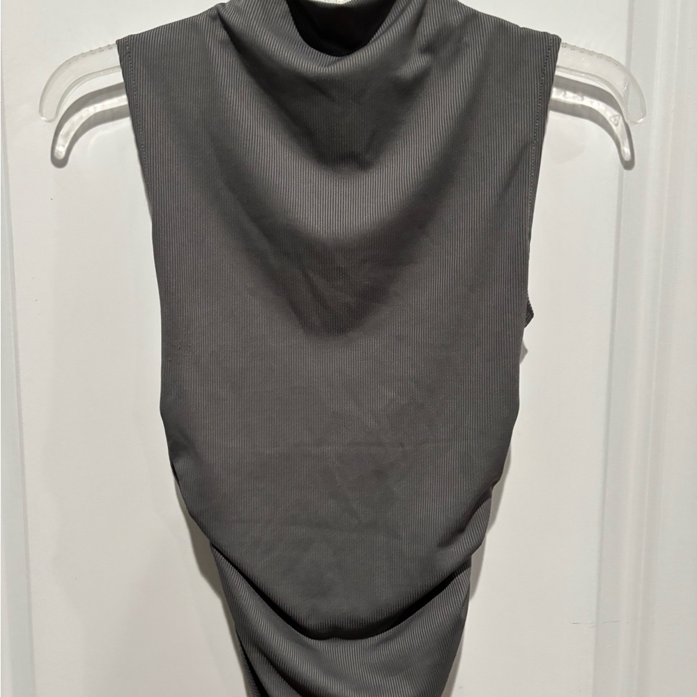 Shein Gray Sleeveless Turtleneck Top, Sz S